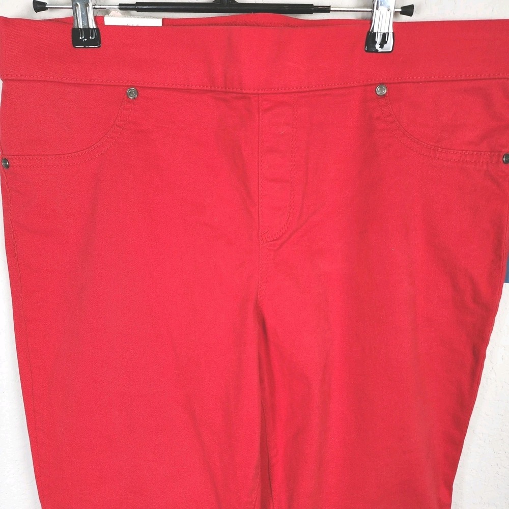 New Directions Pull-On Skinny Pants Womens 12 Cherry Red Flex Stretch Casual NEW - Picture 3 of 8